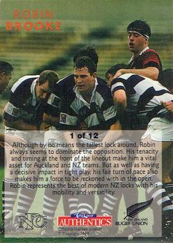 1995 Card Crazy Authentics Rugby Union NPC Superstars - National Heroes #1 Robin Brooke Back